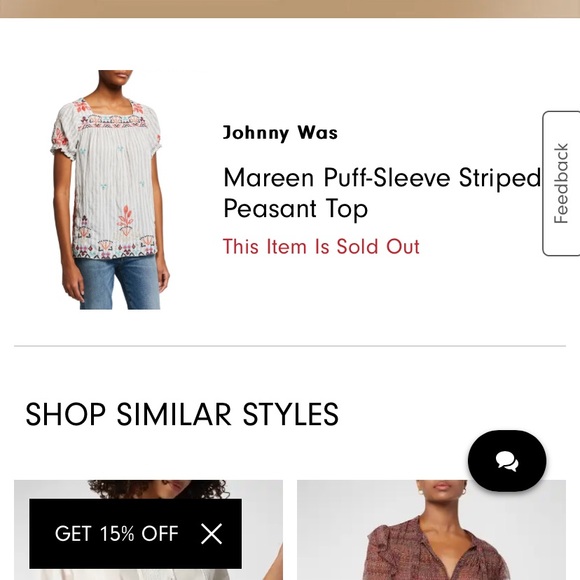 Johnny Was Mareen Puff-Sleeve Striped Peasant Top - Picture 8 of 9